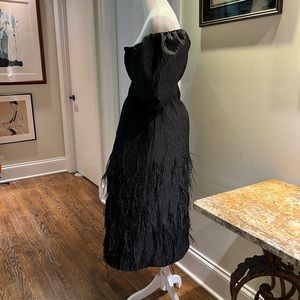 Black Satin off shoulder dress size 4 fits more like 8